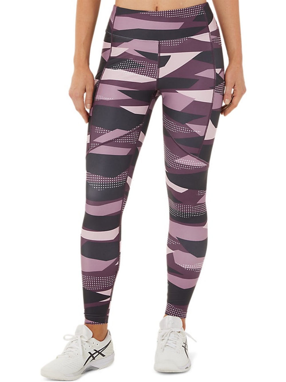 NWT Asics Purple & Pink Printed High-Rise Leggings